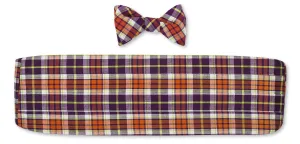 Purple/ Orange Madras Cummerbund Set - CB3040